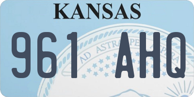 KS license plate 961AHQ