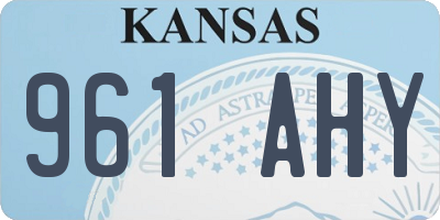 KS license plate 961AHY