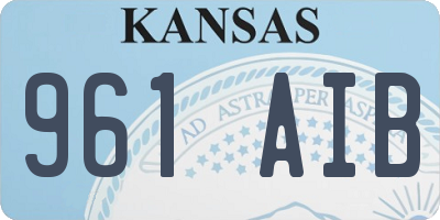 KS license plate 961AIB