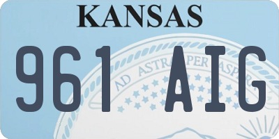 KS license plate 961AIG