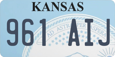 KS license plate 961AIJ