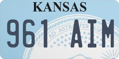 KS license plate 961AIM