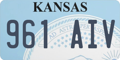 KS license plate 961AIV
