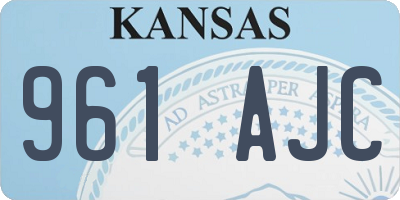 KS license plate 961AJC