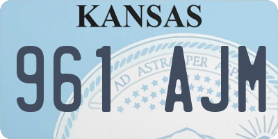 KS license plate 961AJM