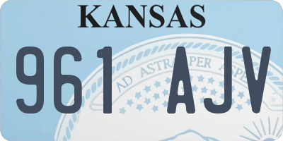 KS license plate 961AJV