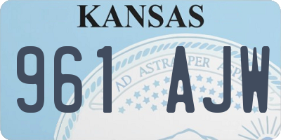 KS license plate 961AJW