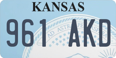 KS license plate 961AKD