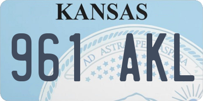 KS license plate 961AKL