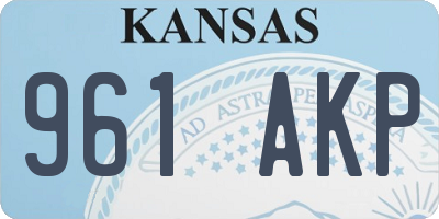 KS license plate 961AKP