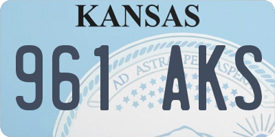 KS license plate 961AKS