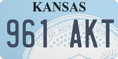 KS license plate 961AKT