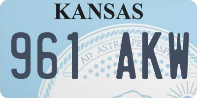 KS license plate 961AKW