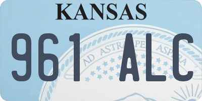 KS license plate 961ALC