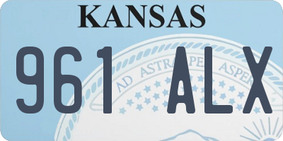 KS license plate 961ALX