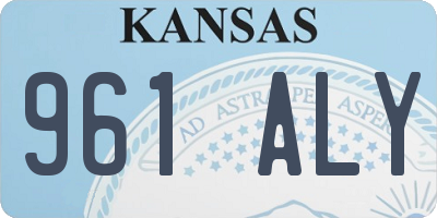 KS license plate 961ALY