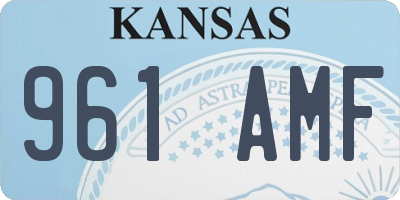 KS license plate 961AMF