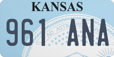 KS license plate 961ANA