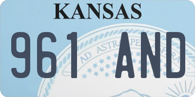 KS license plate 961AND