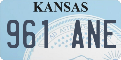 KS license plate 961ANE