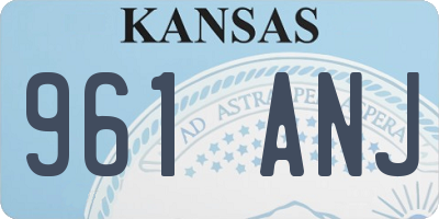 KS license plate 961ANJ