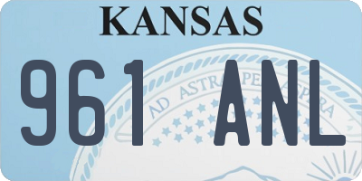 KS license plate 961ANL