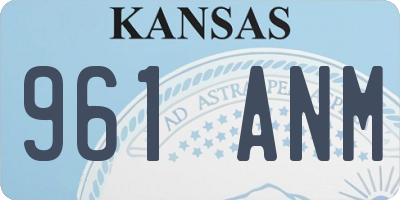 KS license plate 961ANM