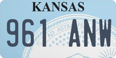 KS license plate 961ANW