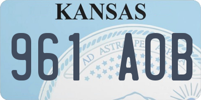 KS license plate 961AOB