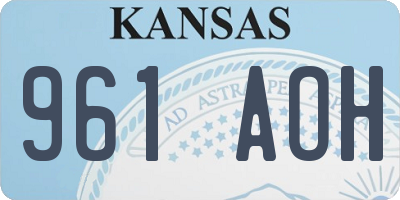 KS license plate 961AOH