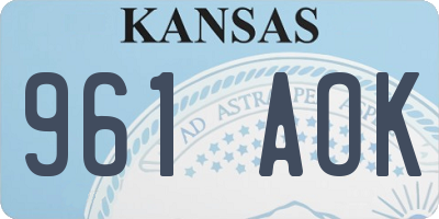 KS license plate 961AOK