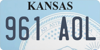 KS license plate 961AOL