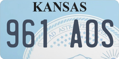 KS license plate 961AOS
