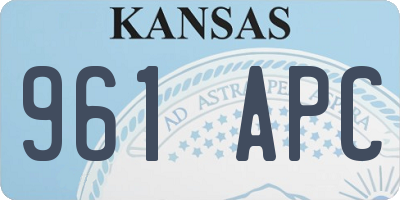 KS license plate 961APC