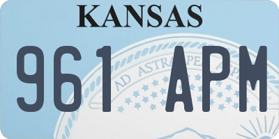 KS license plate 961APM