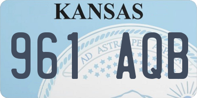 KS license plate 961AQB