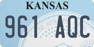 KS license plate 961AQC