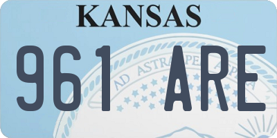 KS license plate 961ARE