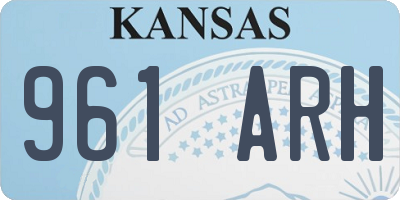 KS license plate 961ARH