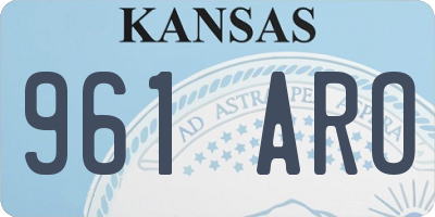 KS license plate 961ARO