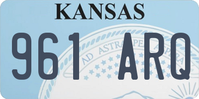 KS license plate 961ARQ