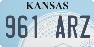 KS license plate 961ARZ