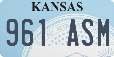 KS license plate 961ASM