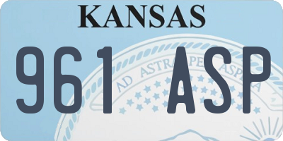 KS license plate 961ASP