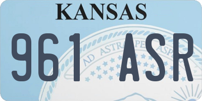 KS license plate 961ASR