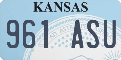 KS license plate 961ASU