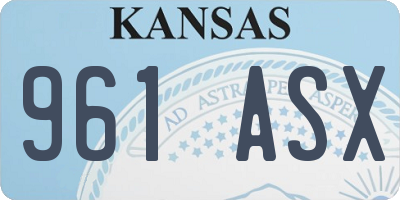 KS license plate 961ASX