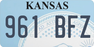 KS license plate 961BFZ