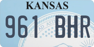 KS license plate 961BHR