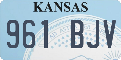 KS license plate 961BJV